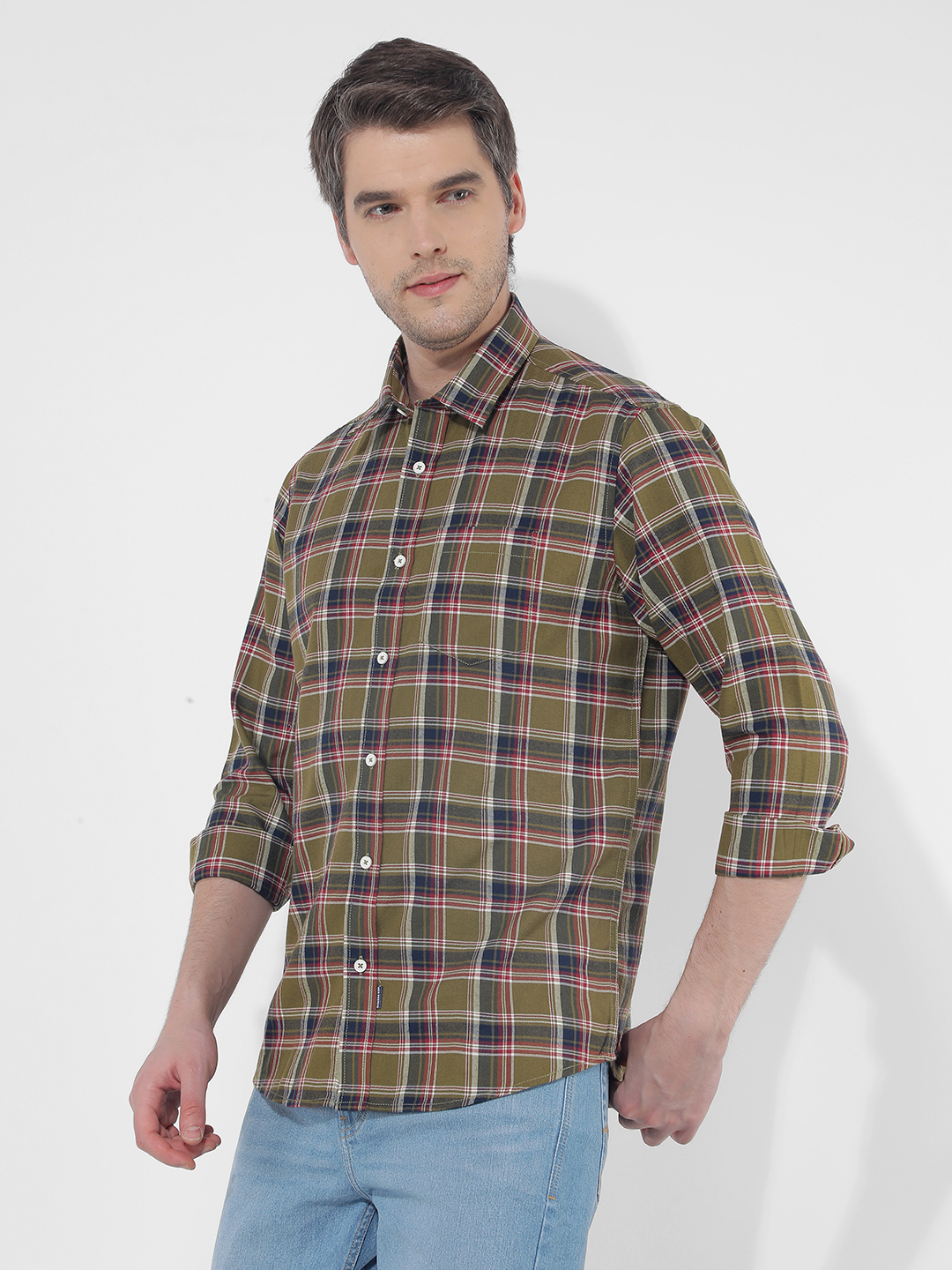 Numero Uno Men Checkered Green Shirt